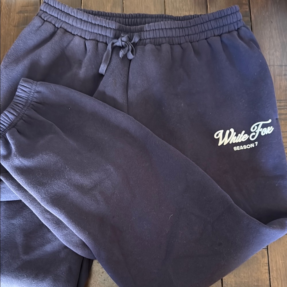 White Fox Navy Sweatpants